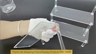 15608 clear acrylic  3 tier display plexiglass transparent   figerine collection stand  Instructions