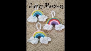 Llavero tejido a crochet 🌈🌈☁️💕