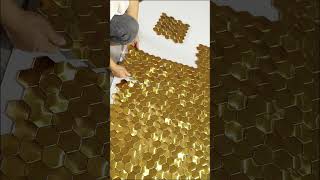 Metallic Brilliance Gold 3D Stainless Steel Mosaic Tiles