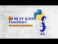 Top 10 Python Functions Every Beginner Must Know 🐍 | Learn in 90 Seconds! #python #pythonprogramming