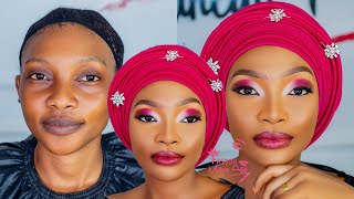 Jifunze kufanya Makeup na Kufunga Lemba Hatua kwa hatua / MAKEUP and GELE tutorial for beginners