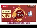 Flipkart Daily Trivia Quiz Answers | Win Gift Vouchers, Gems | 20 August 2020