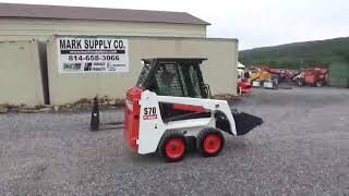 2019 Bobcat S70 Rubber Tire Skid Steer Loader Cab Heat Bucket And Forks ONLY 95 Hours Like New Nice!