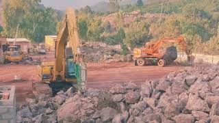 DEERE EXCAVATOR 270 LC Cutting Rocky Hill |Hammer work |Doosan Excavator |Heavy machinery Video