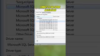 Connect to SQL Server in Eclipse IDE #sqlserver #eclipseide #javaprogramming