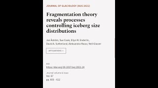 Fragmentation theory reveals processes controlling iceberg size distributions | RTCL.TV