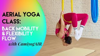 30 min Back Mobility \u0026 Flexibility Flow - Aerial Yoga Lesson 6 | All Levels Class | CamiyogAIR