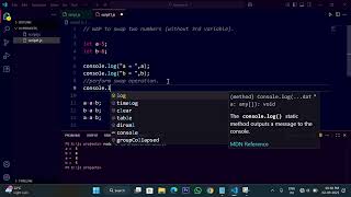 Swap Two Numbers Without Using Third Variable | JavaScript Tutorial