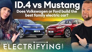 Volkswagen ID.4 vs Ford Mustang Mach-E: Electric family SUV shootout / Electrifying