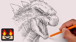 How To Draw Godzilla | Step by Step Sketch Tutorial
