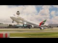 Hard Landing!! Emirates Airbus A380 Landing At George Bush Intercontinental Airport