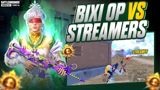 GIRL STREAMER called me HACKER 🔥 Bixi Op vs Streamers Solo vs Squad Conqueror Lobby Gameplay | BGMI