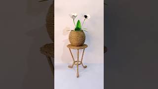 DIY Jute Rope Flower Showpiece | Jute Rope Home Decor #shorts #diycrafts