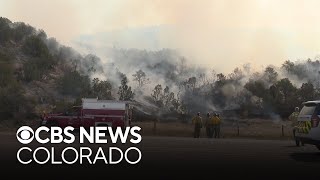 Large wildfire burning south of Colorado Springs