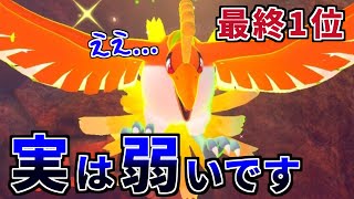 前期最終1位伝説ホウオウ...実は弱い？まるで弱そうに解説する動画【ポケモン剣盾】