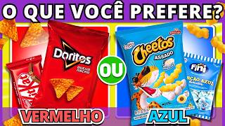 🔄 O QUE VOCÊ PREFERE?🔴 VERMELHO vs AZUL🔵 ? | Jogo das Escolhas | Edição: Comida | #quiz #buuquiz