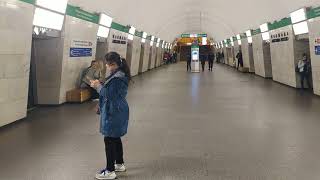 metro Leningrad (St.Petersburg), Green Line, Alexander Nevsky Square station - interior view,train,