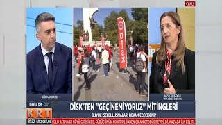 DİSK Genel Başkanı Arzu Çerkezoğlu KRT canlı yayınında emeğin gündemini değerlendirdi.