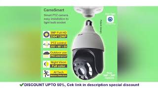 Dropshipping Camera Wifi Onvif 3MP E27 Bulb Lamp PTZ Waterproof 4X Digital Zoom Easy Install Outdoor