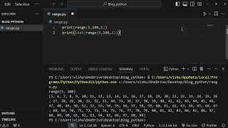 How to print sequences using range() In python