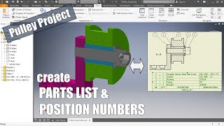 INVENTOR Beginner Tutorial (Part 5/6) - Parts List, Position Numbers/Balloons - Assembly Drawing