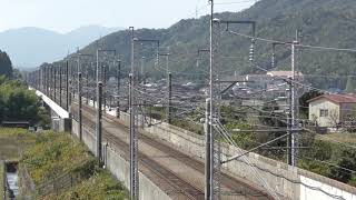 ドクターイエロー通過JR西日本山陽新幹線東広島駅近郊の風景2020.10.27