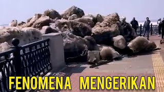 Fenomena Ais Mencair Di Sungai Amur,  Russia Cetuskan Tebing Pantai Runtuh #global