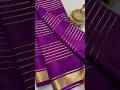 🇮🇳Mysore Pure crepe Silk Saree-24/trending horizontal lines/silk mark certified/10599 #9148881693