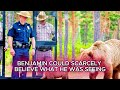 policeman helps bear family cross the road what happens next leaves everyone stunned...