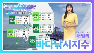 [바다낚시지수] 23년6월23일 출조 안 하면 손해입니다! 얼른 채비 꾸려서 출발하시죠~ / 해양예보방송