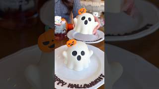 ハロウィンにぴったりなゴーストオレオケーキ👻セットのゴーストラテはまさかの抹茶苺味だった！ #東京グルメ