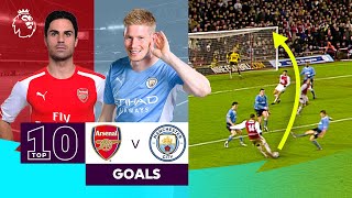10 AMAZING Arsenal vs Man City Goals | Premier League | Arteta, De Bruyne & more!