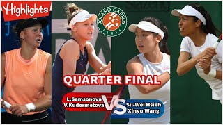 L.Samsonovaa/V.Kudermetovaa vs S.W.Hsiehh/X.Wangg QF FULL MATCH Highlightss | WTA Parriis Open 2023