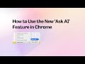How to Use the New 'Ask AI' Feature in Chrome DevTools  (1.5 min demo)