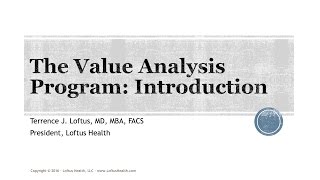 Value Analysis Program: Part 1