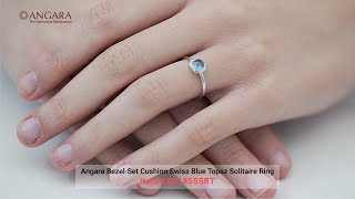 Gemstone Jewelry by Angara | Bezel Set Round Swiss Blue Topaz Ring | Angara Jewelry | Angara.com