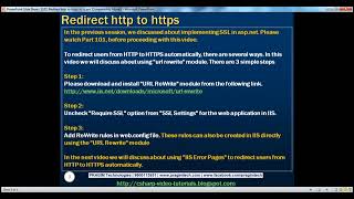 102 Redirect http to https in iis Part 102