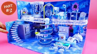 DIY Miniature Cardboard House #15 DIY Miniature Frozen Disney dollhouse - Princess Elsa and Anna ▶2