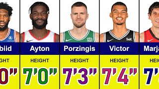 Tallest NBA Players in 2023-2024 Season | Joel Embiid, Victor Wembanyama, Brook Lopez, Porzingis