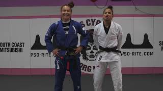 Cris Cyborg learns Judo's Two Handed Shoulder Throw Morote Seoi Nage from Dione Barbosa Brazil Judo