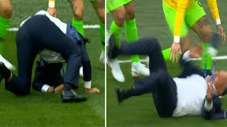 Breaking News-Brazil Manager Falls Over In Hilarious Last Minute Goal Celebrations
