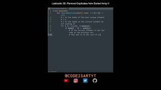 Leetcode 80. Remove Duplicates from Sorted Array II in Python | Python Leetcode | Python Tutorial