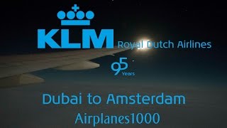 KLM Royal Dutch Airlines Boeing 777-200ER PH-BQP Dubai to Amsterdam *FULL FLIGHT*