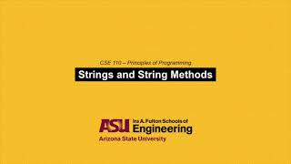 CSE110 - Strings and String Methods