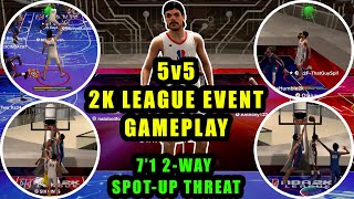I USED THIS *RARE* 7'1 2-WAY SPOT-UP THREAT BUILD AT THE 5v5 NBA 2K LEAGUE EVENT AND MADE IT RAIN!