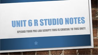 Unit 6 R Studio Notes: Coding Sampling Distributions