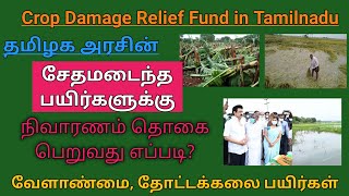 சேதமடைந்த விவசாய பயிர்களுக்கு நிவாரணம் | Crop Damage Relief Fund in tamilnadu |பயிர் நிவாரணம்