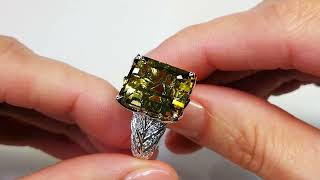 Canary Tourmaline Ring at 13.8 carats by Kat Florence KF06263