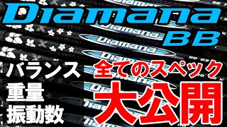 【ディアマナBB】フルスペック公開！バランス・重量・振動数を計測します！三菱ケミカル Diamana BB　9/6発売！ご予約受付中