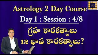 Session 4 : DAY 1 : Astrology 2 Day Course | గ్రహ కారకత్వాలు, 12 భావ కారకత్వాలు |